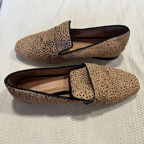 CASLON Loafers Real Fur Cheetah Polka Dots Animal  Women Size 8.5 - Picture 3 of 7